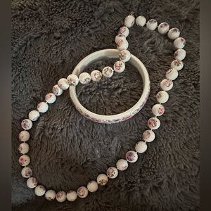 Vintage Beaded Necklace & Bangle Set